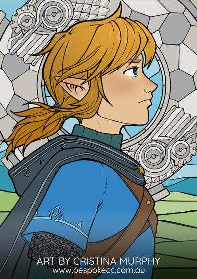 TotK Link Stained Glass